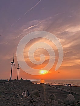 Wavelet block,a beach in the Zhangbin Industrial ZoneBEAUTIFUL SUNSET
